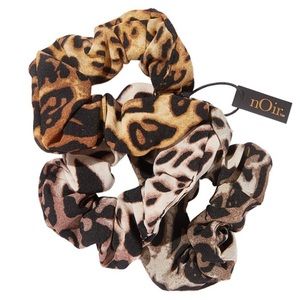 NWT nOir Jewelry Ombré Leopard Hair Scrunchies
